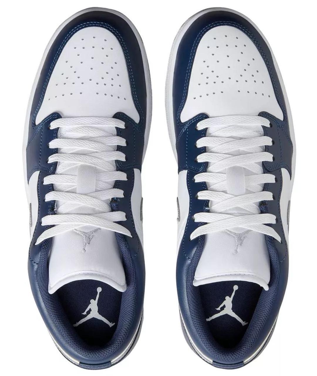 JORDAN Темно-синие кожаные низкие кроссовки / кеды, фото 3