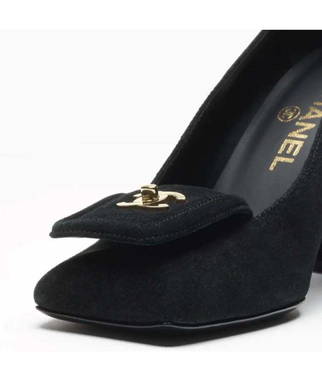 CHANEL Черные замшевые туфли, фото 4
