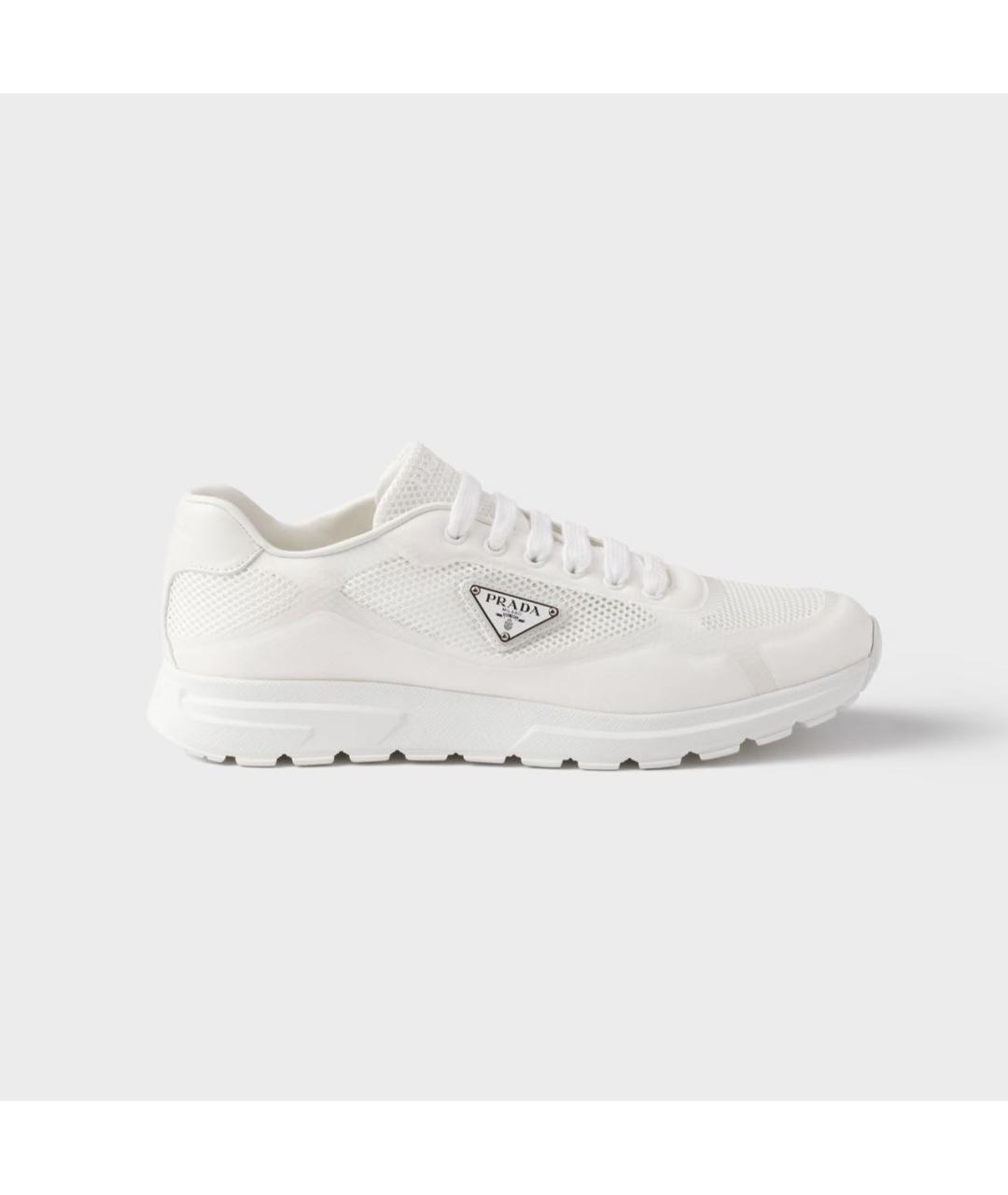 PRADA Белые низкие кроссовки / кеды, фото 5