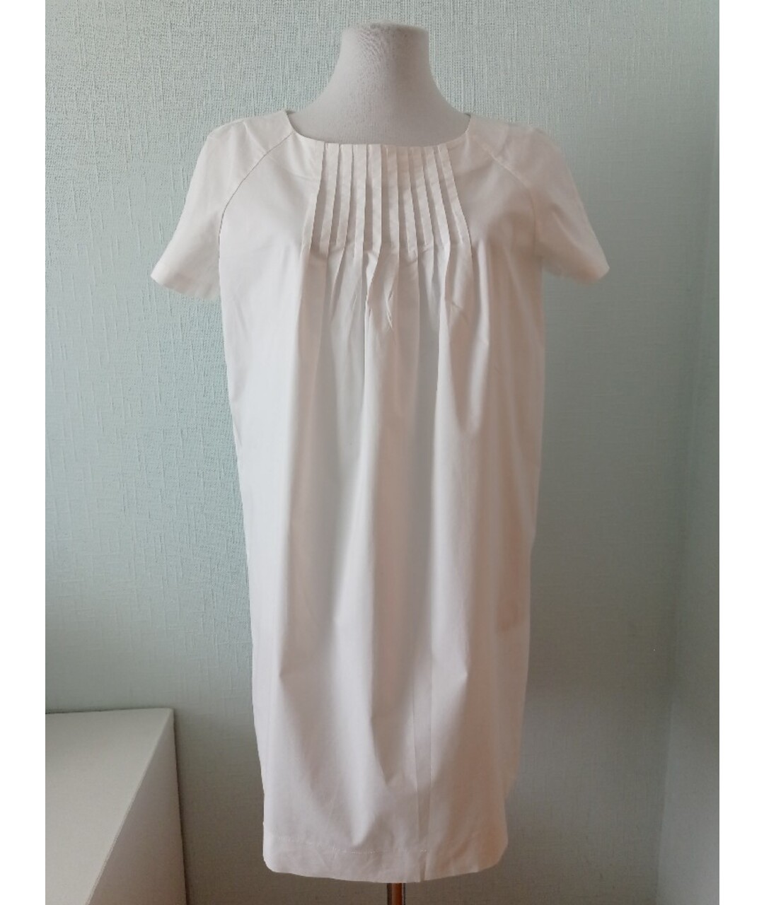 STEFANEL Белое хлопко-эластановое повседневное платье, фото 4