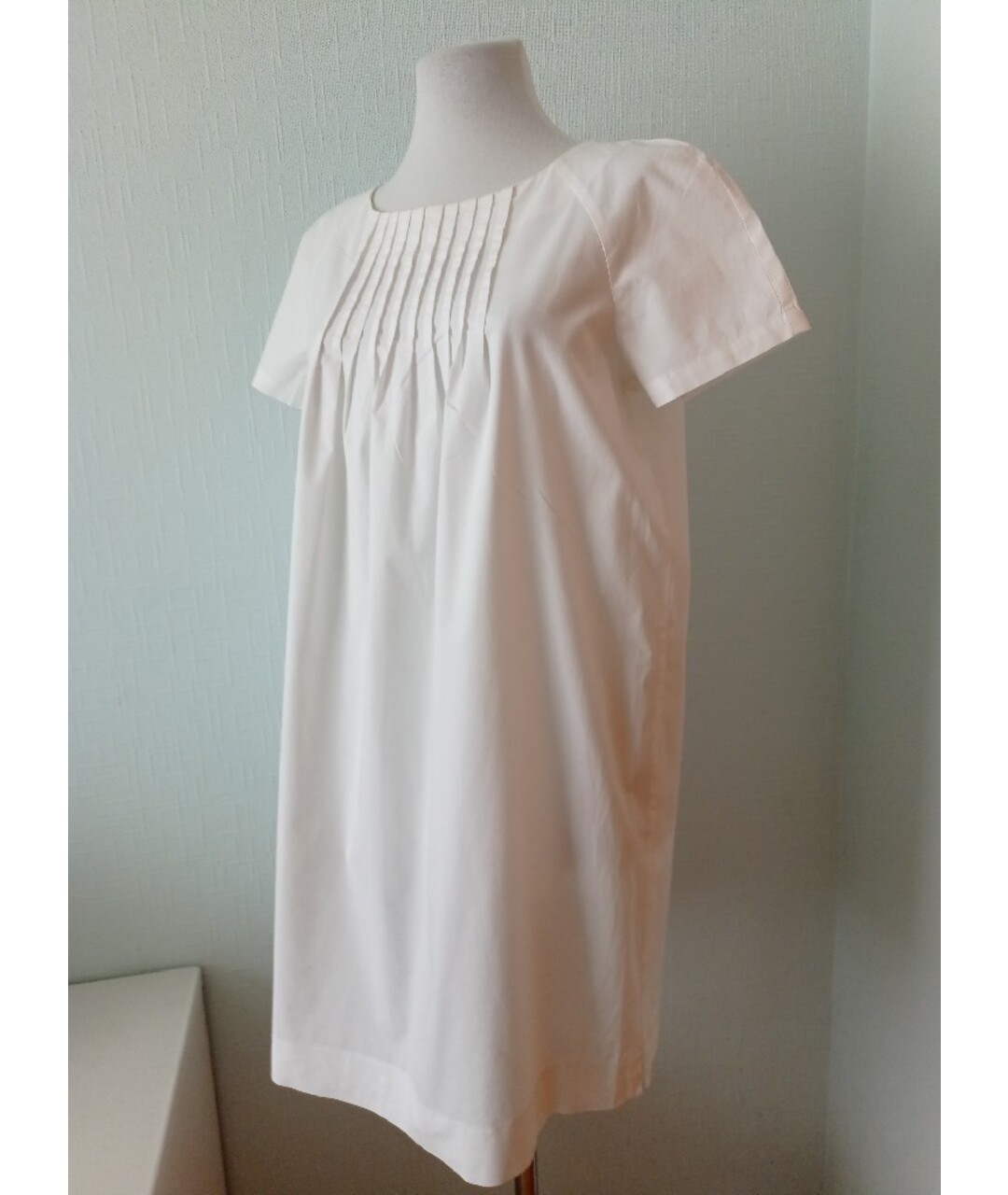 STEFANEL Белое хлопко-эластановое повседневное платье, фото 5