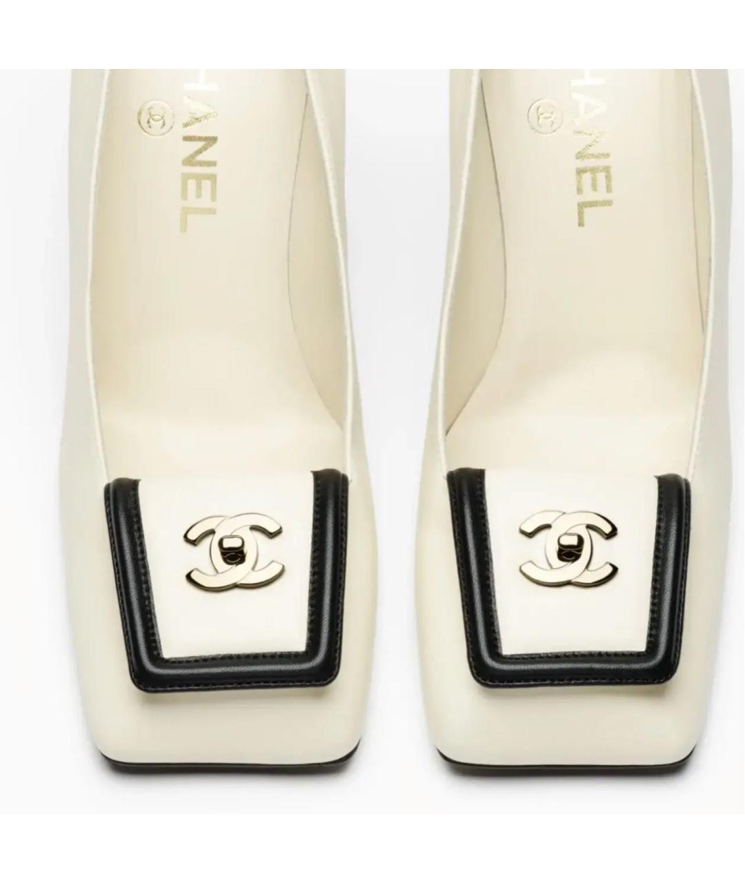 CHANEL Белые кожаные туфли, фото 6