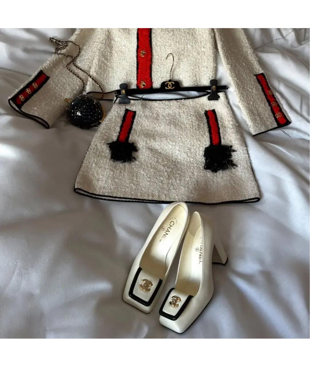CHANEL Белые кожаные туфли, фото 4