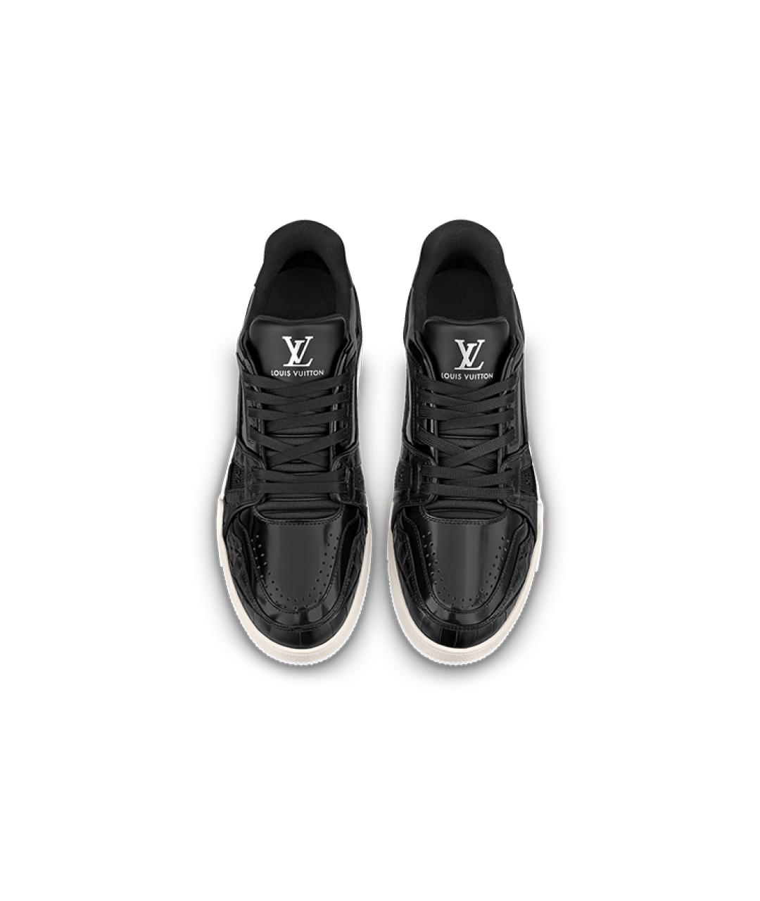 LOUIS VUITTON Черные кожаные низкие кроссовки / кеды, фото 3
