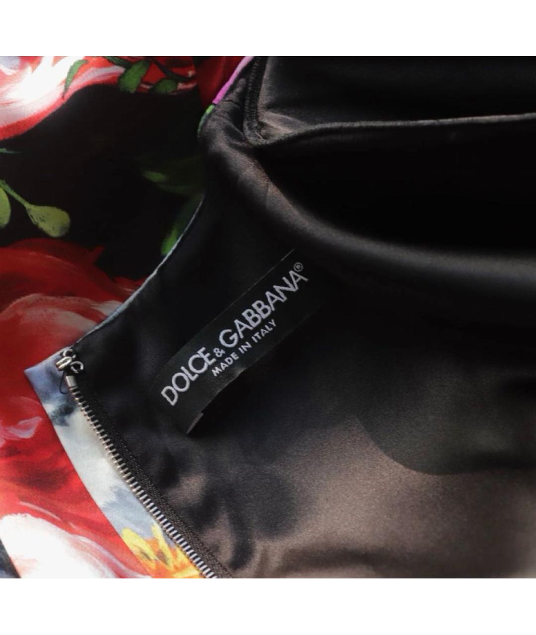 DOLCE&GABBANA Фуксия вискозное коктейльное платье, фото 6