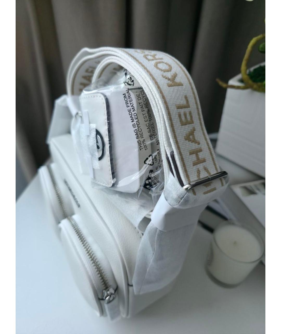 MICHAEL KORS Белая кожаная сумка через плечо, фото 9