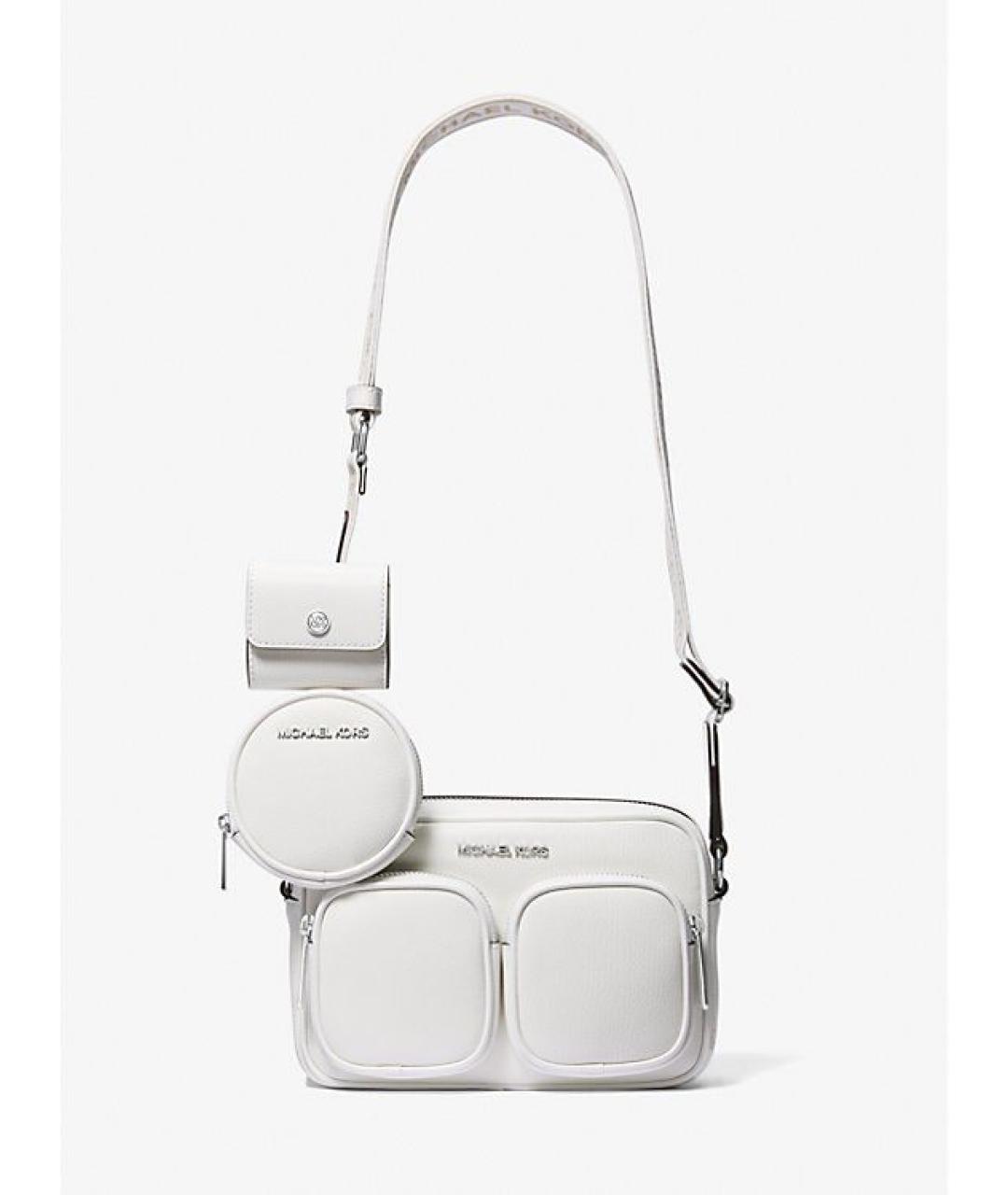 MICHAEL KORS Белая кожаная сумка через плечо, фото 10