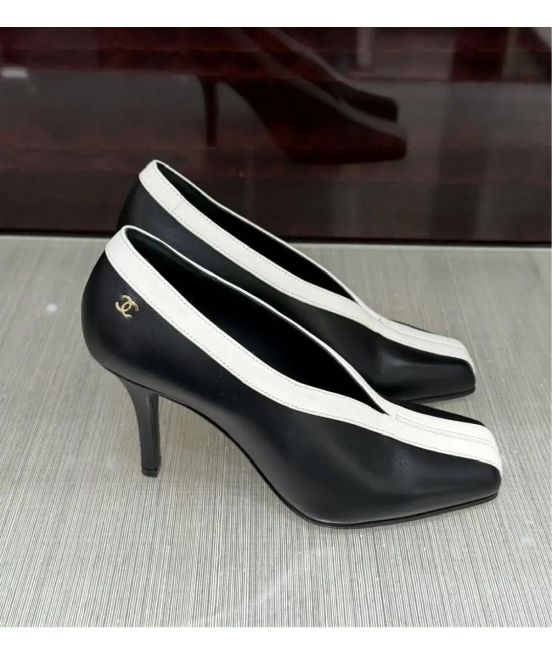 CHANEL Черные кожаные туфли, фото 2