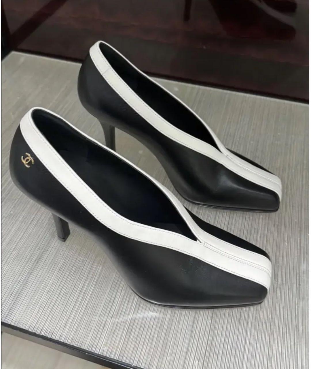 CHANEL Черные кожаные туфли, фото 3