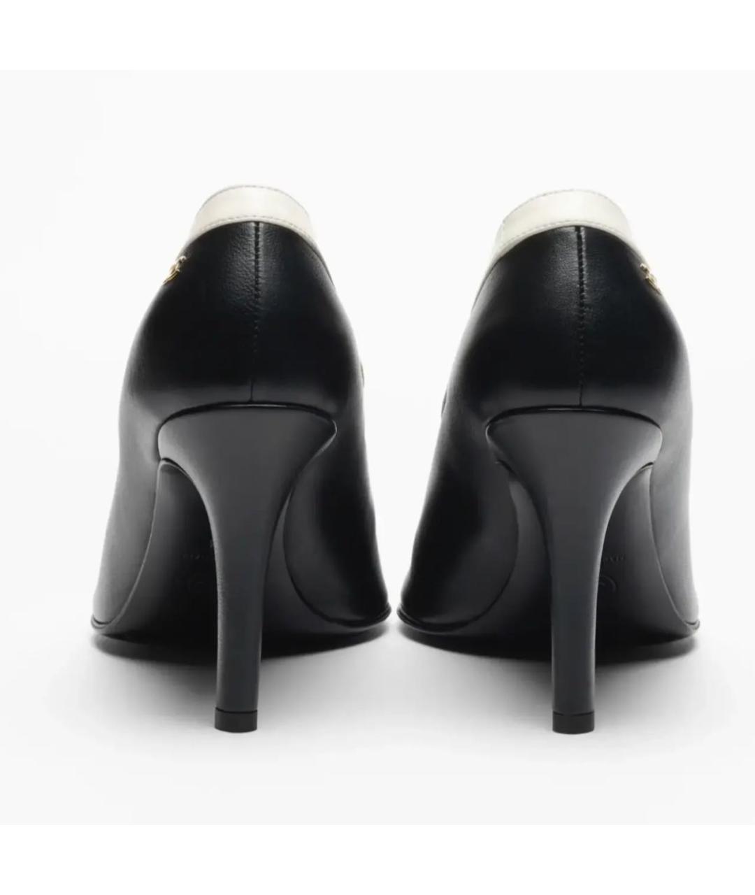 CHANEL Черные кожаные туфли, фото 4