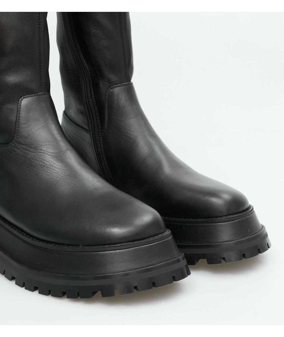 BURBERRY Черные кожаные ботинки, фото 3