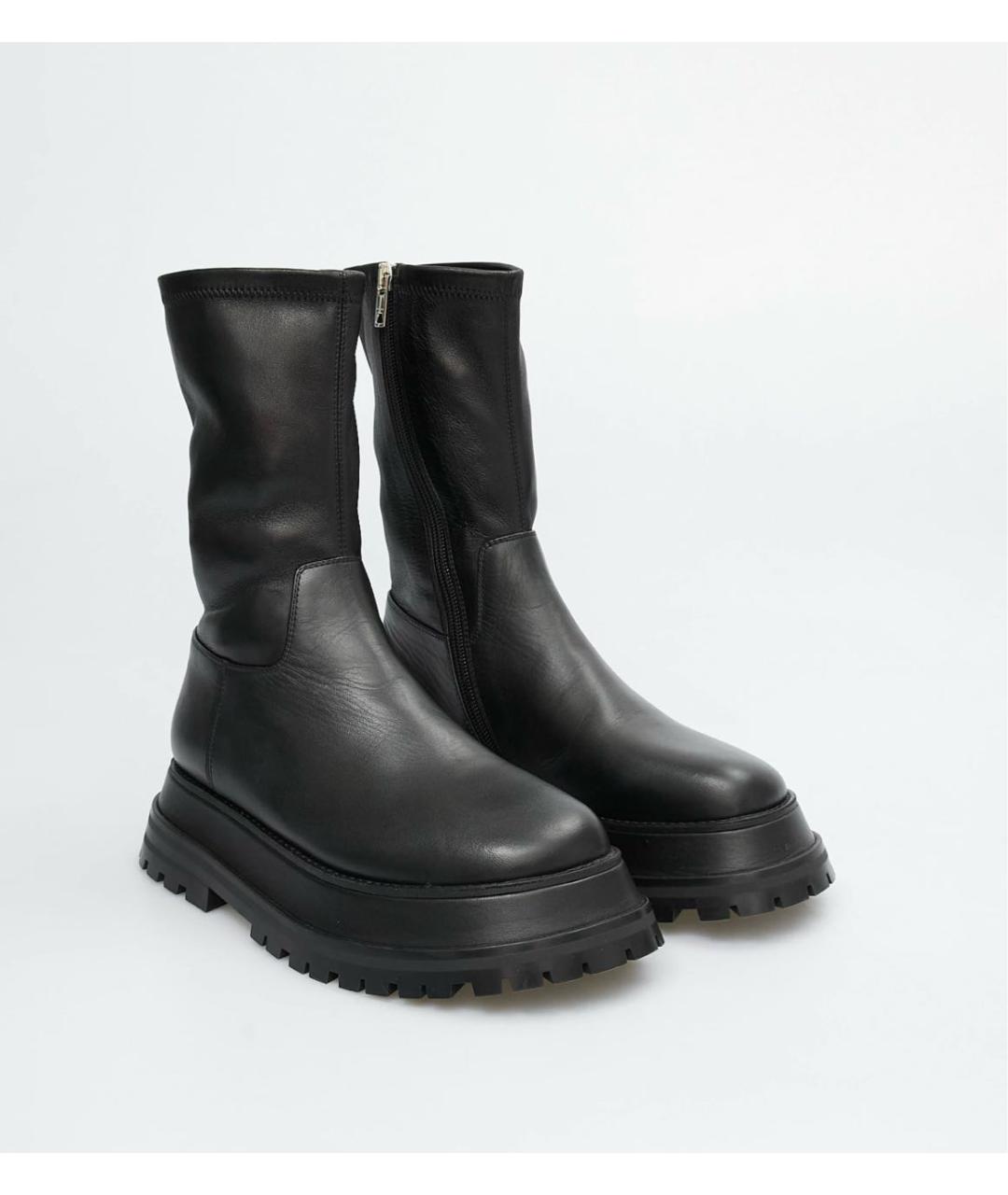 BURBERRY Черные кожаные ботинки, фото 2