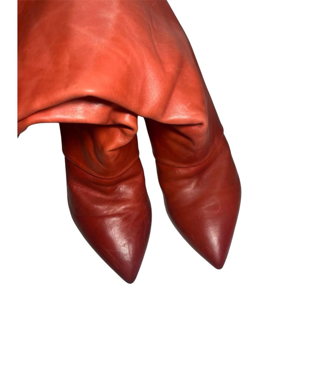 MAISON MARGIELA Красные кожаные сапоги, фото 3