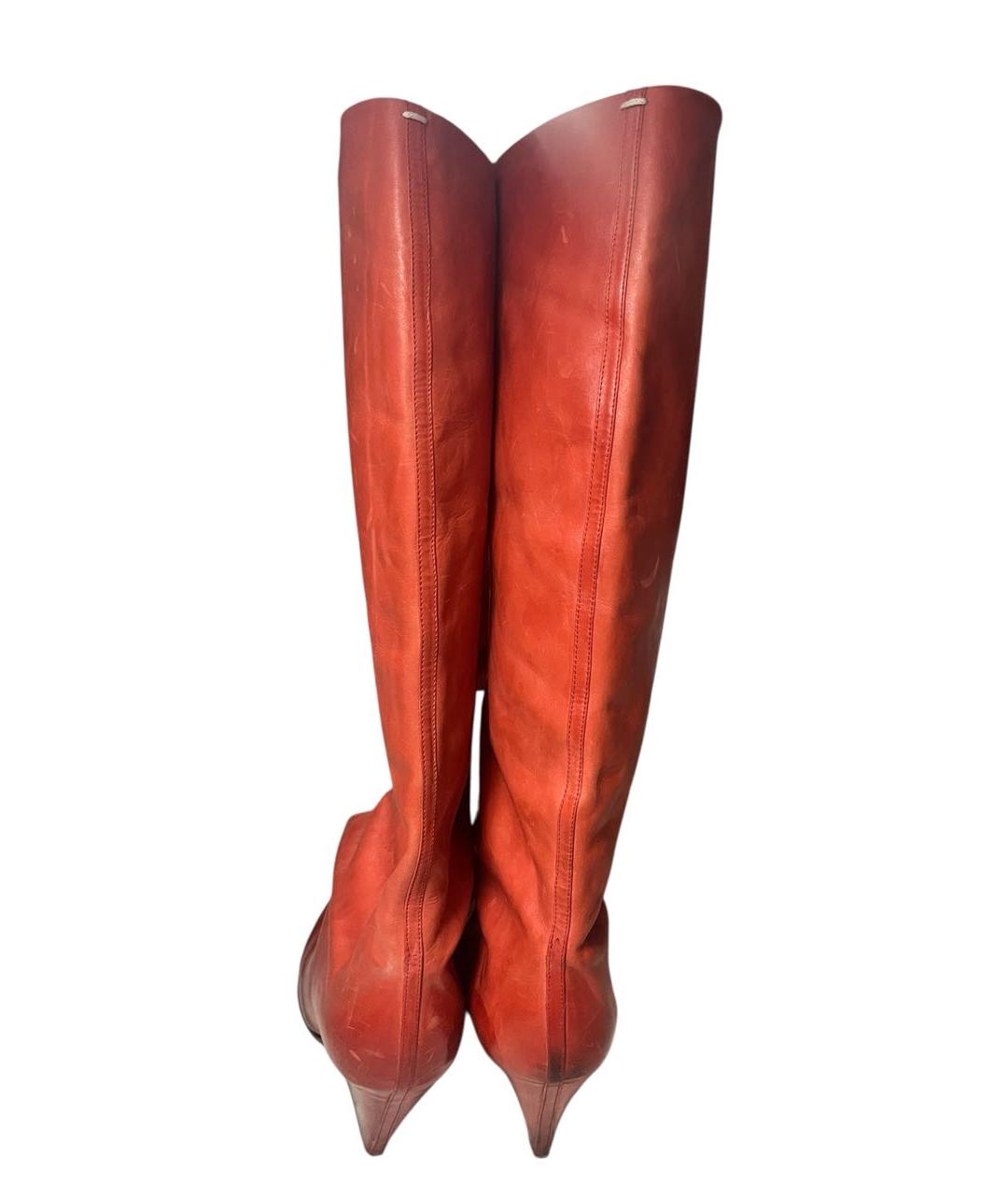 MAISON MARGIELA Красные кожаные сапоги, фото 4