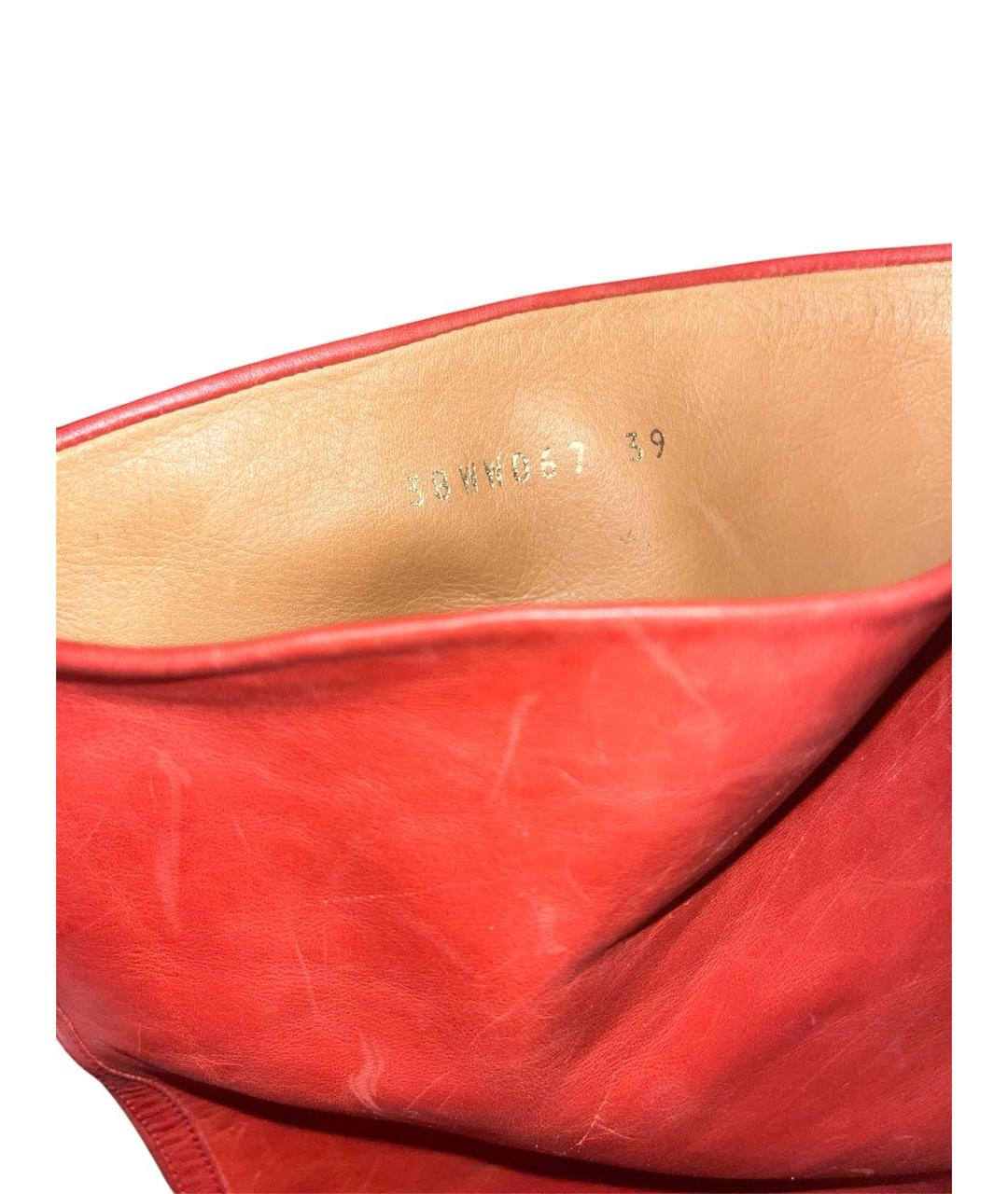 MAISON MARGIELA Красные кожаные сапоги, фото 8