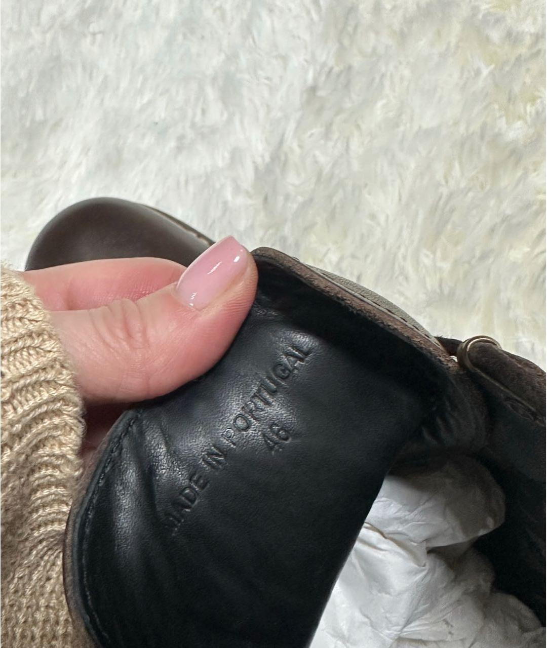 ARMANI JEANS Коричневые кожаные высокие ботинки, фото 5