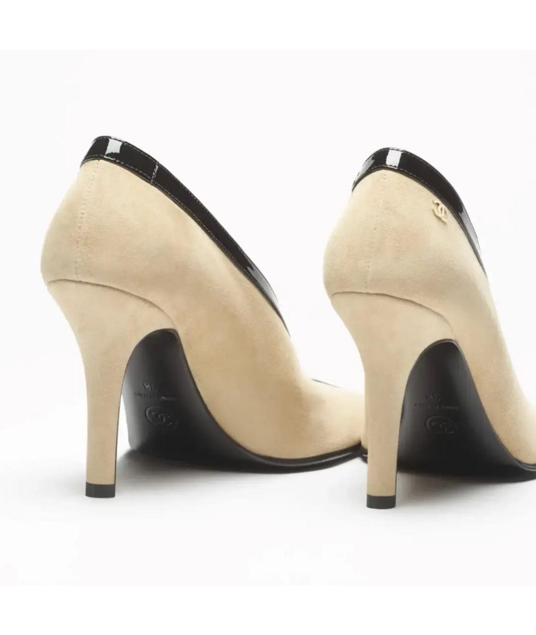 CHANEL Бежевые замшевые туфли, фото 6