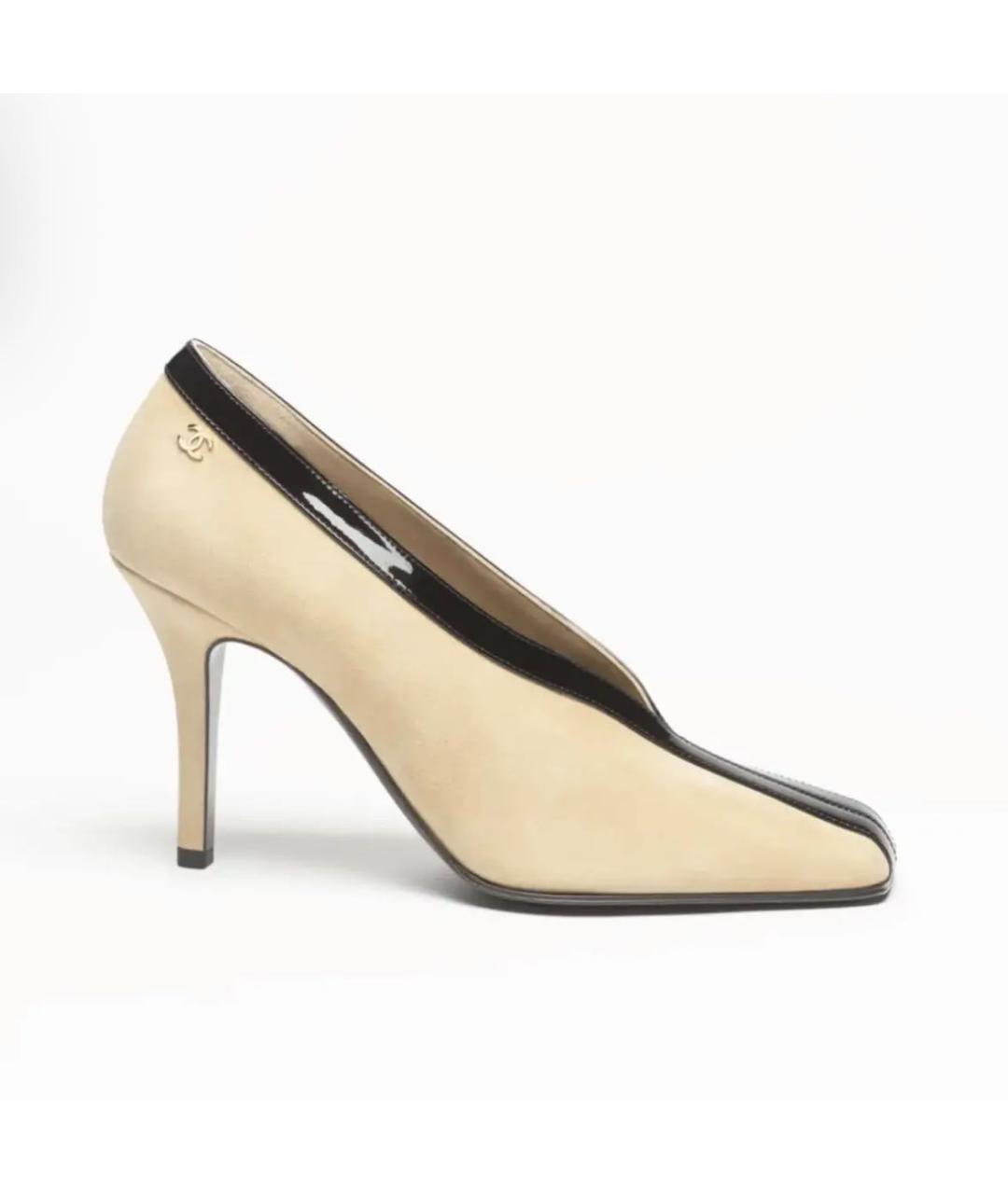 CHANEL Бежевые замшевые туфли, фото 7