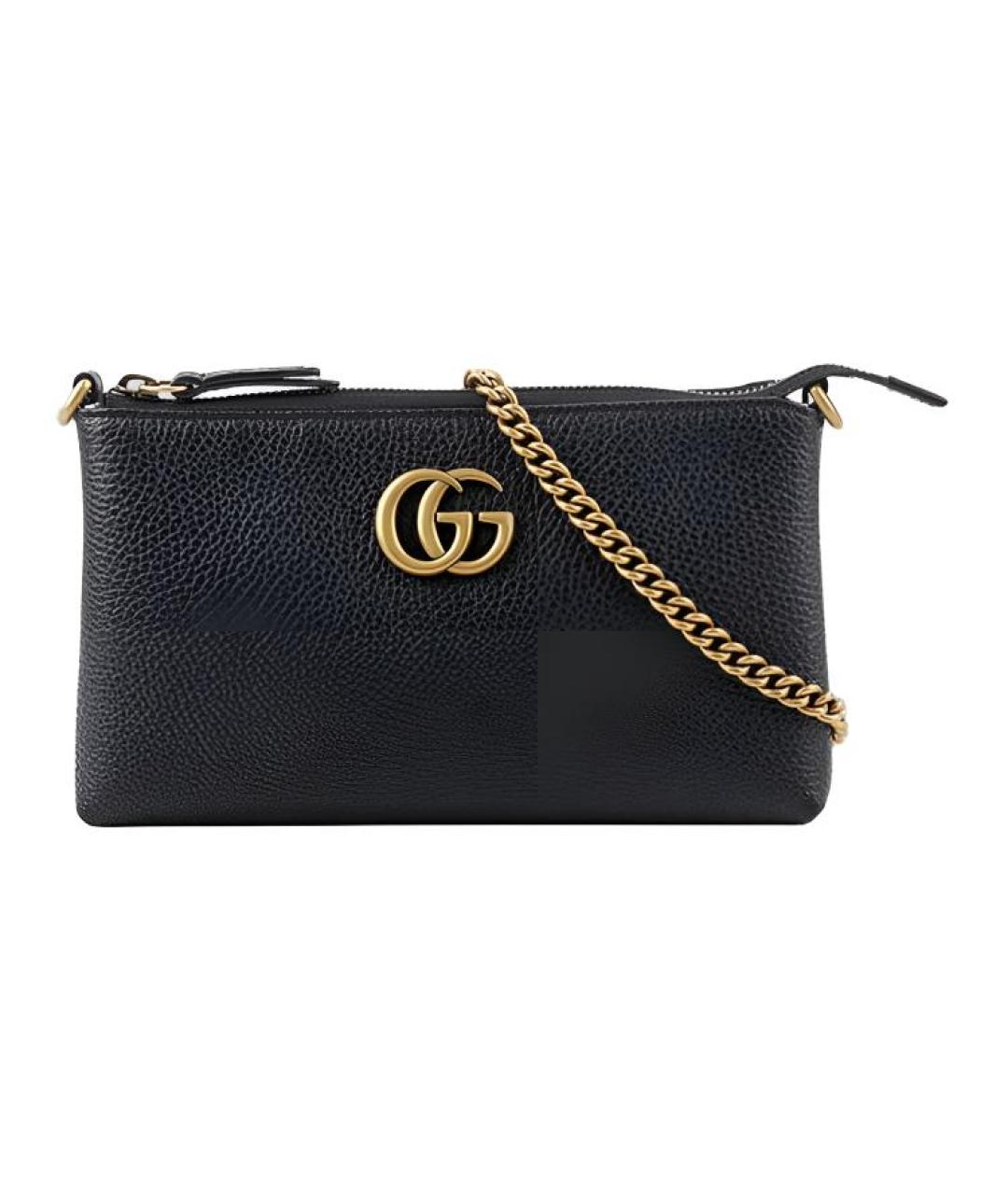 GUCCI Черная кожаная сумка через плечо, фото 1