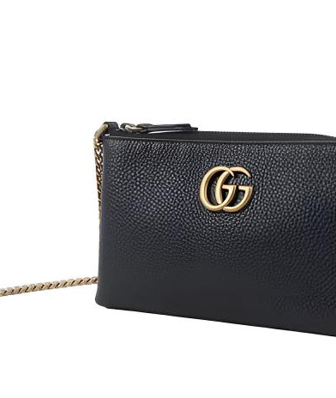 GUCCI Черная кожаная сумка через плечо, фото 4