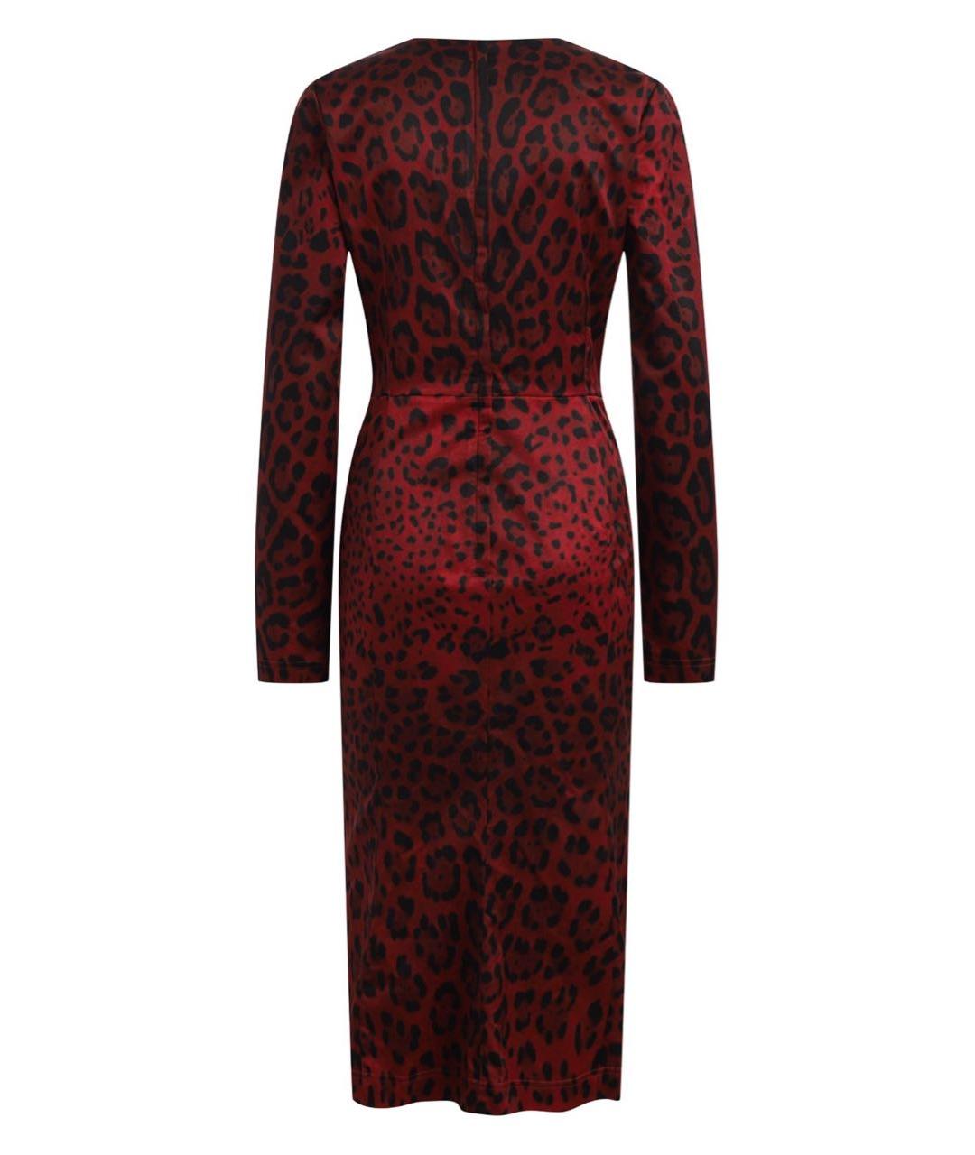 DOLCE&GABBANA Бордовое вискозное коктейльное платье, фото 2