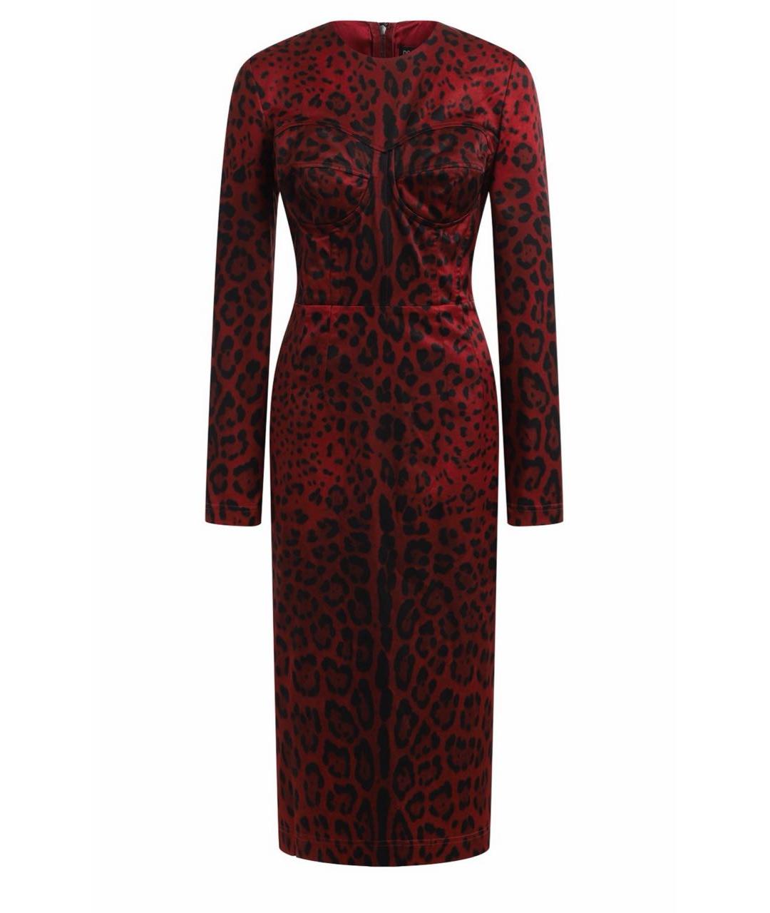 DOLCE&GABBANA Бордовое вискозное коктейльное платье, фото 6