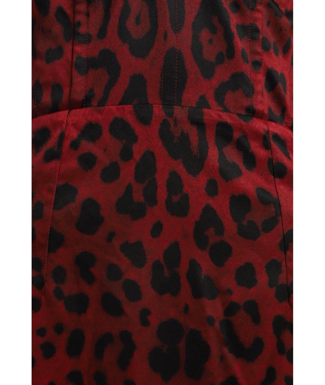 DOLCE&GABBANA Бордовое вискозное коктейльное платье, фото 4