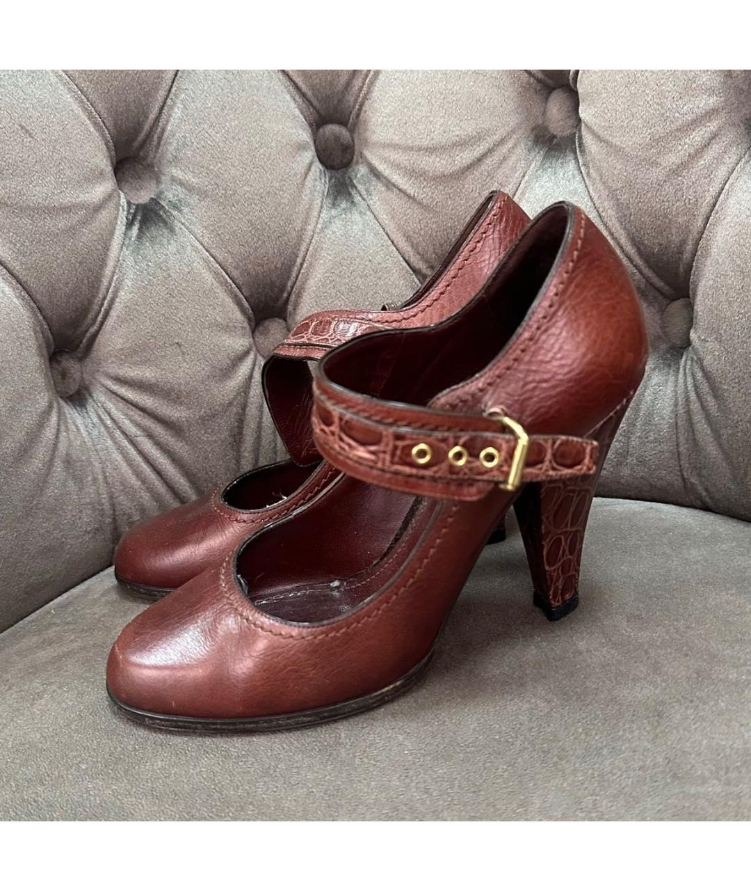 LOUIS VUITTON Коричневые кожаные туфли, фото 2
