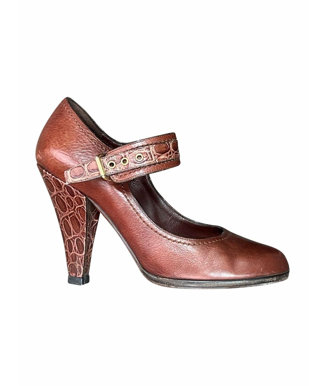 LOUIS VUITTON Коричневые кожаные туфли, фото 1