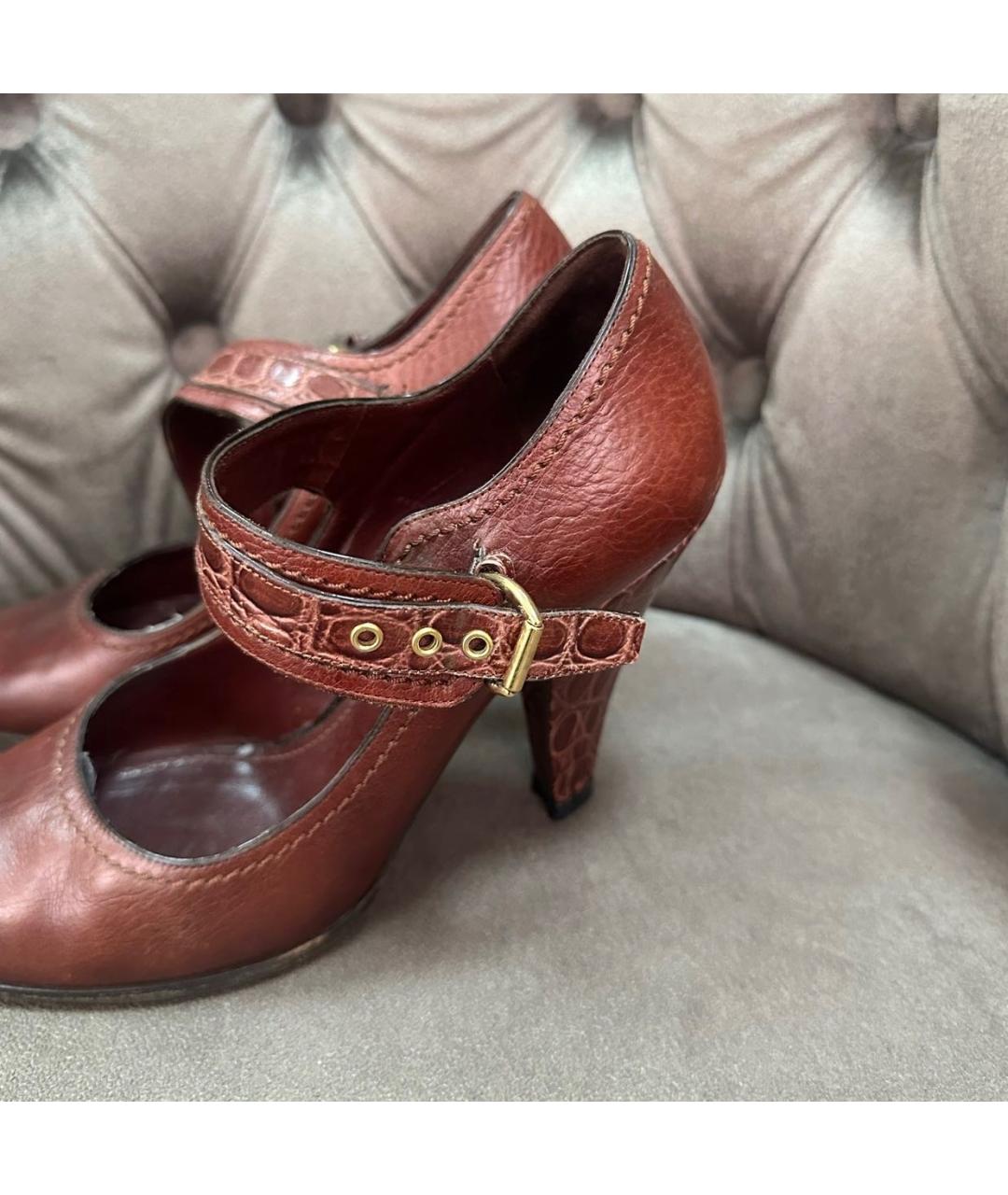 LOUIS VUITTON Коричневые кожаные туфли, фото 3