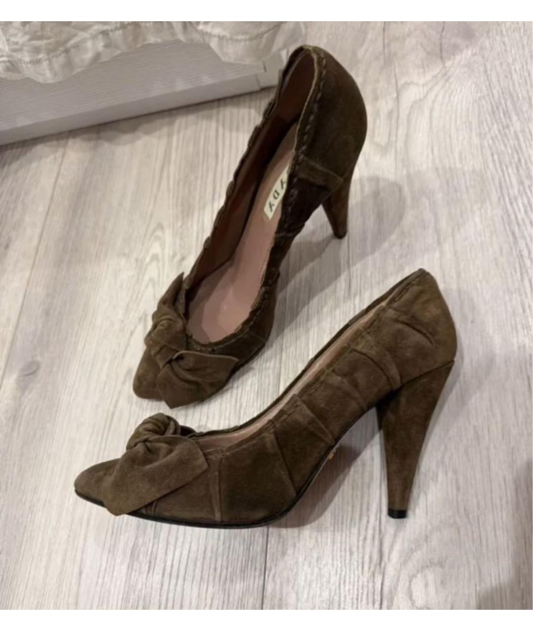 PRADA Коричневые замшевые туфли, фото 2