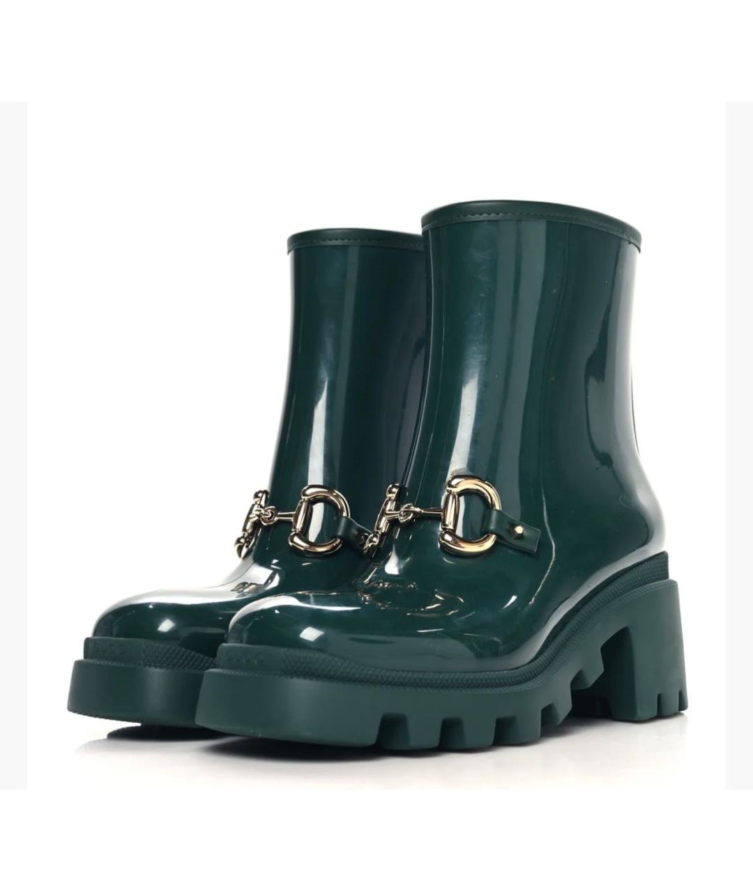 GUCCI Зеленые резиновые полусапоги, фото 6