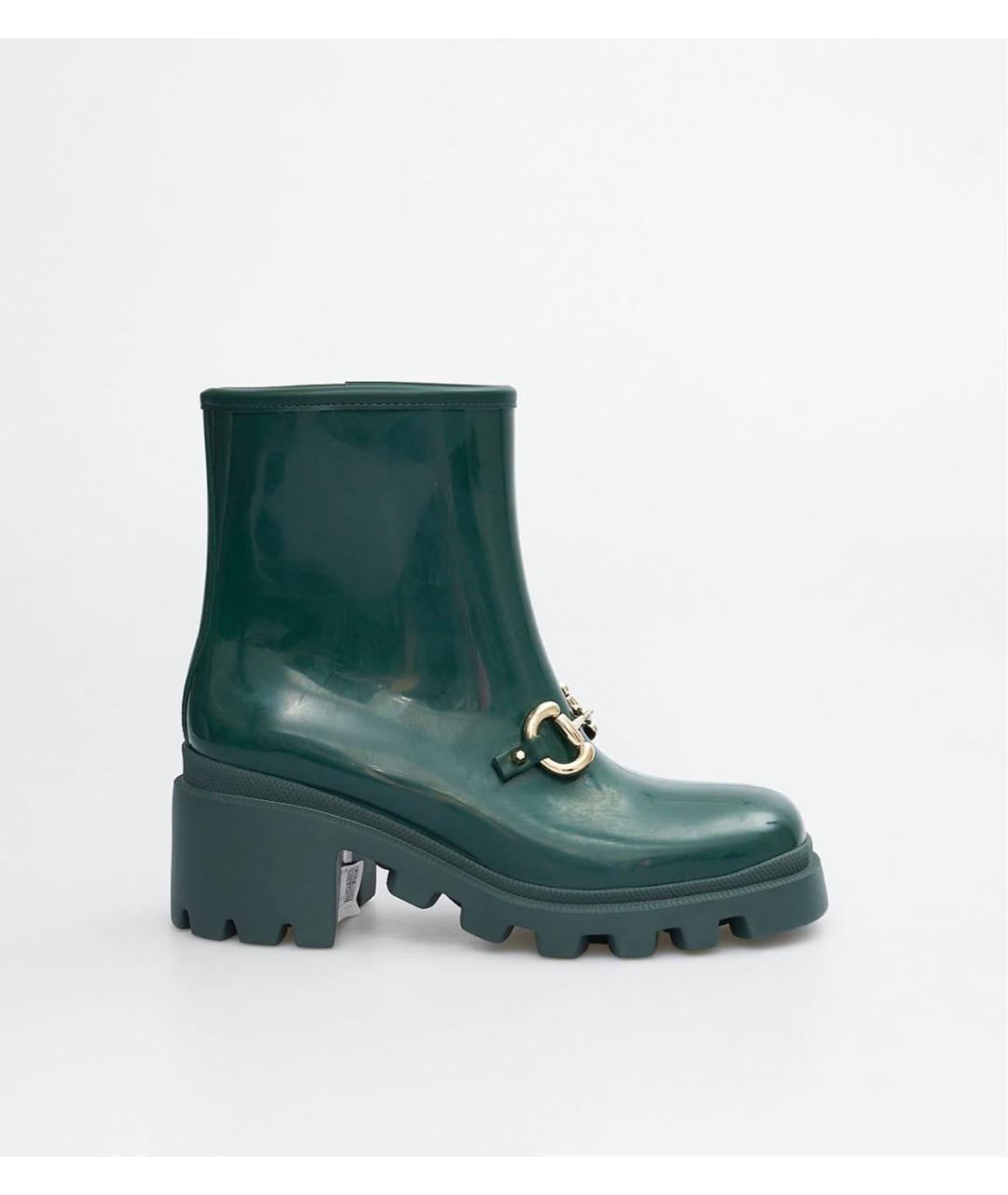 GUCCI Зеленые резиновые полусапоги, фото 5