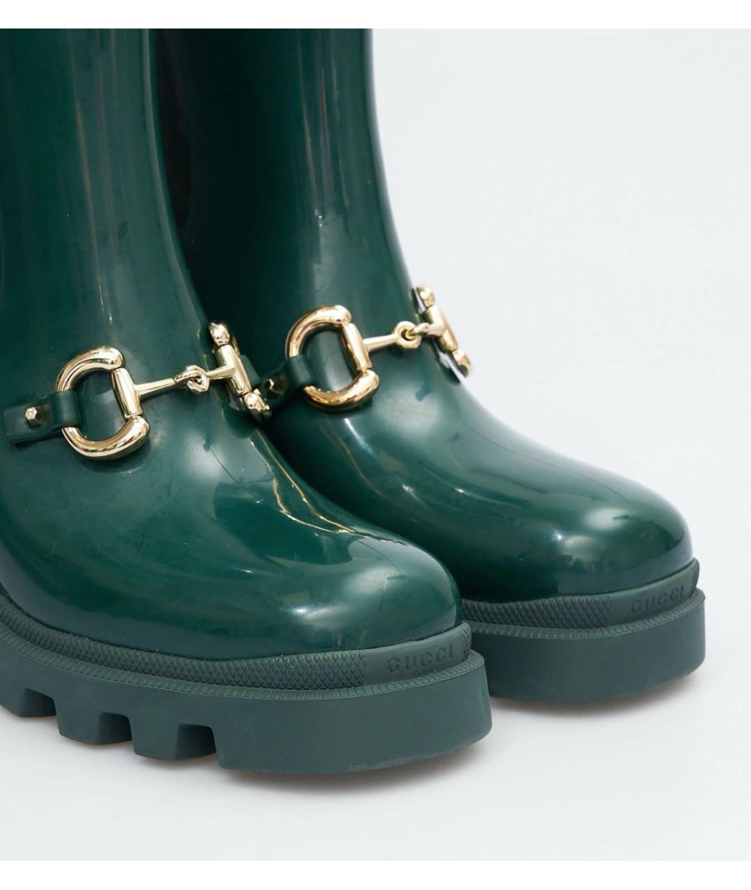 GUCCI Зеленые резиновые полусапоги, фото 3