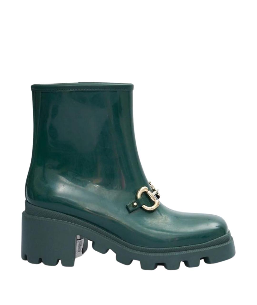 GUCCI Зеленые резиновые полусапоги, фото 1