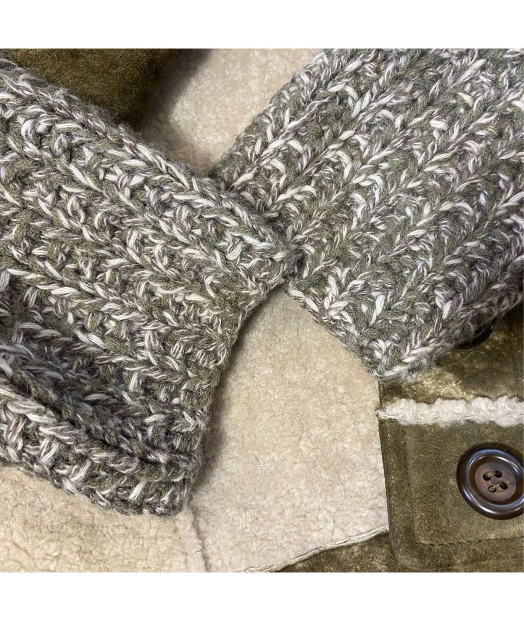 DOLCE&GABBANA Хаки шерстяная дубленка, фото 6