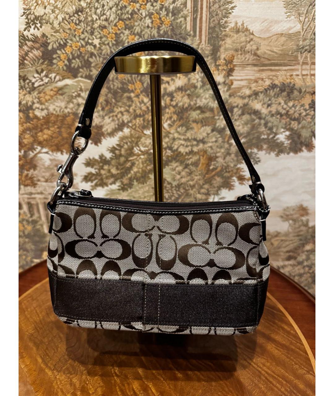 COACH Коричневая тканевая сумка через плечо, фото 3