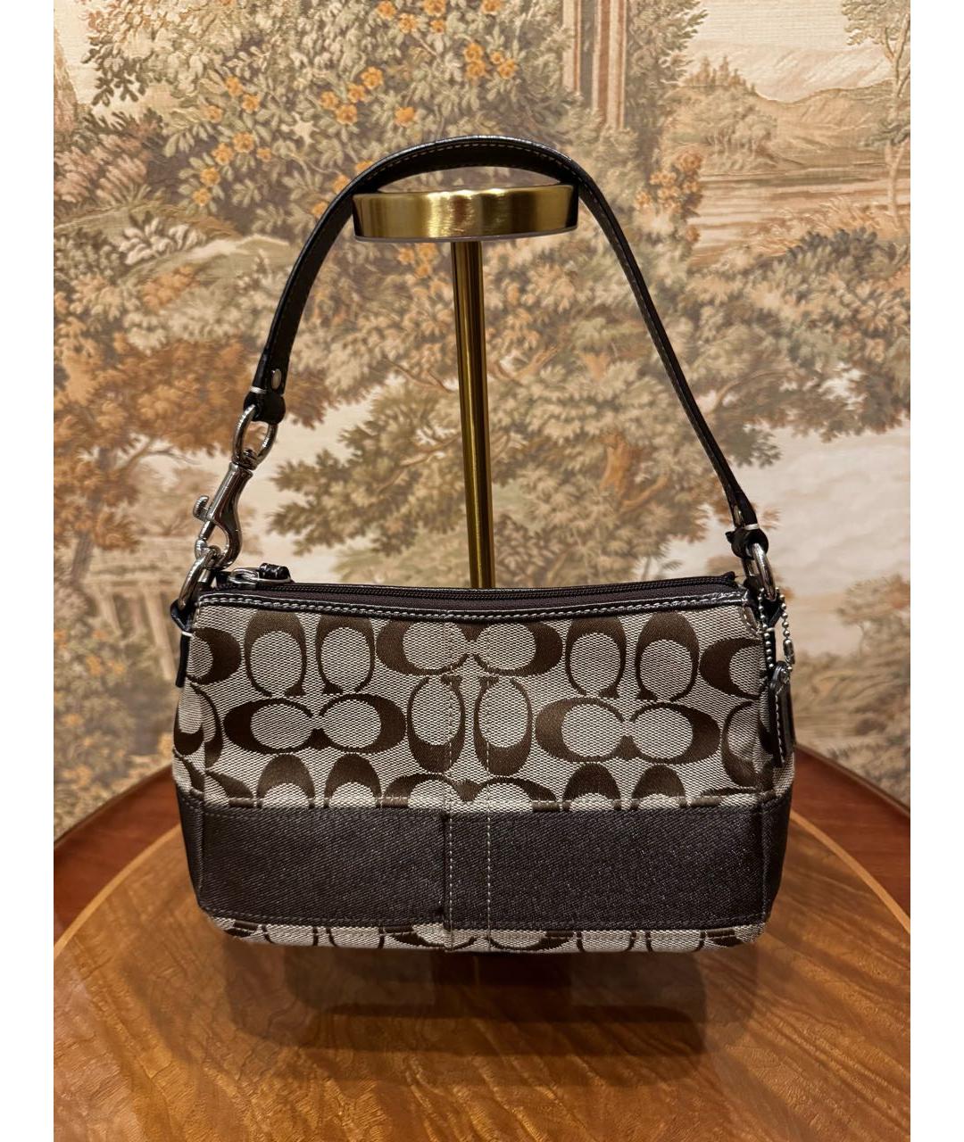 COACH Коричневая тканевая сумка через плечо, фото 7