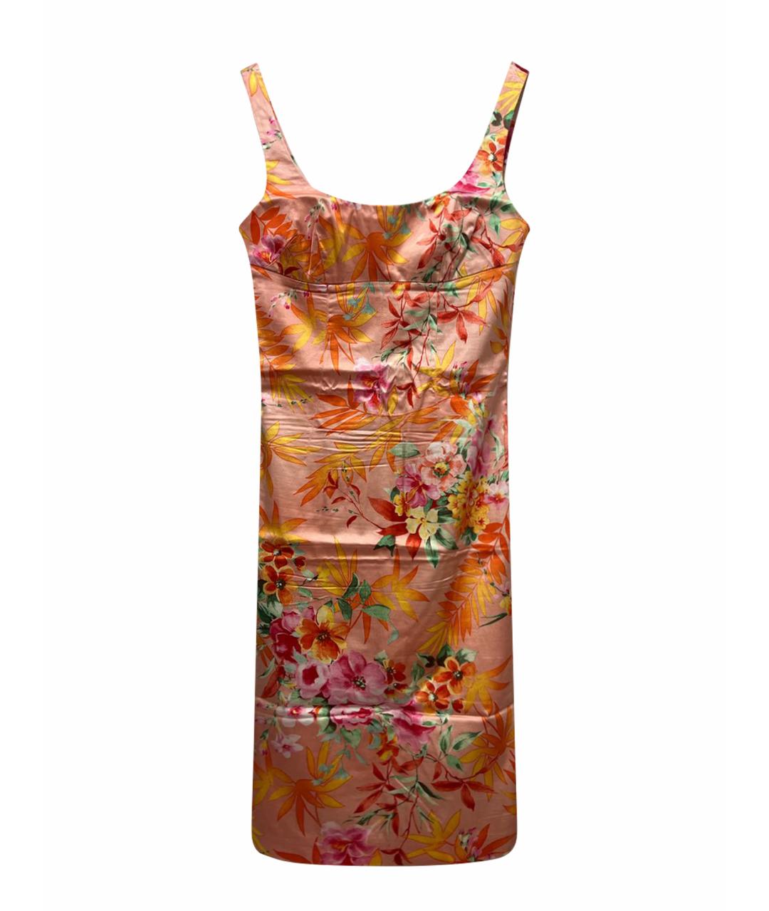 DOLCE&GABBANA Коралловое вискозное коктейльное платье, фото 1