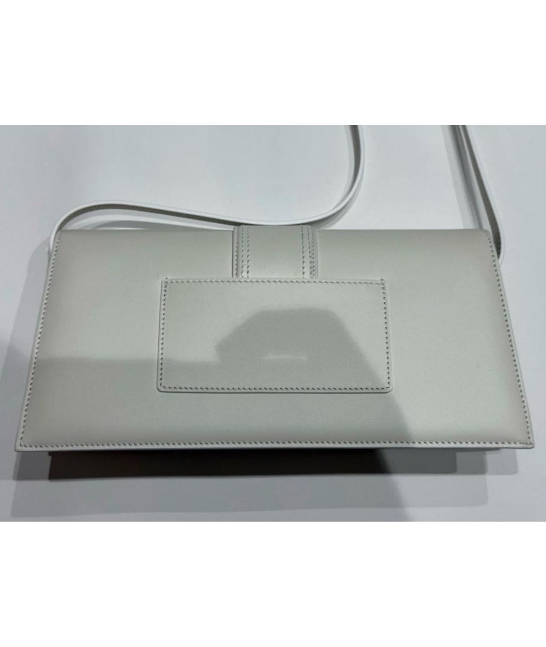 JACQUEMUS Белая кожаная сумка с короткими ручками, фото 3