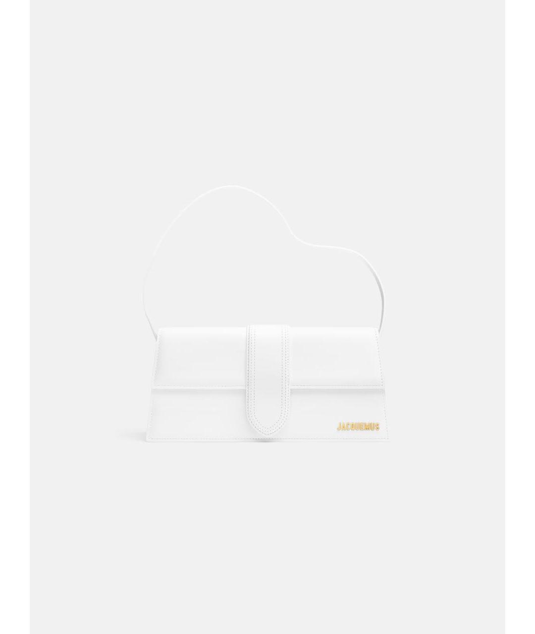 JACQUEMUS Белая кожаная сумка с короткими ручками, фото 9