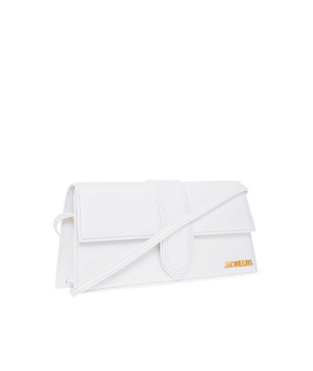 JACQUEMUS Белая кожаная сумка с короткими ручками, фото 5