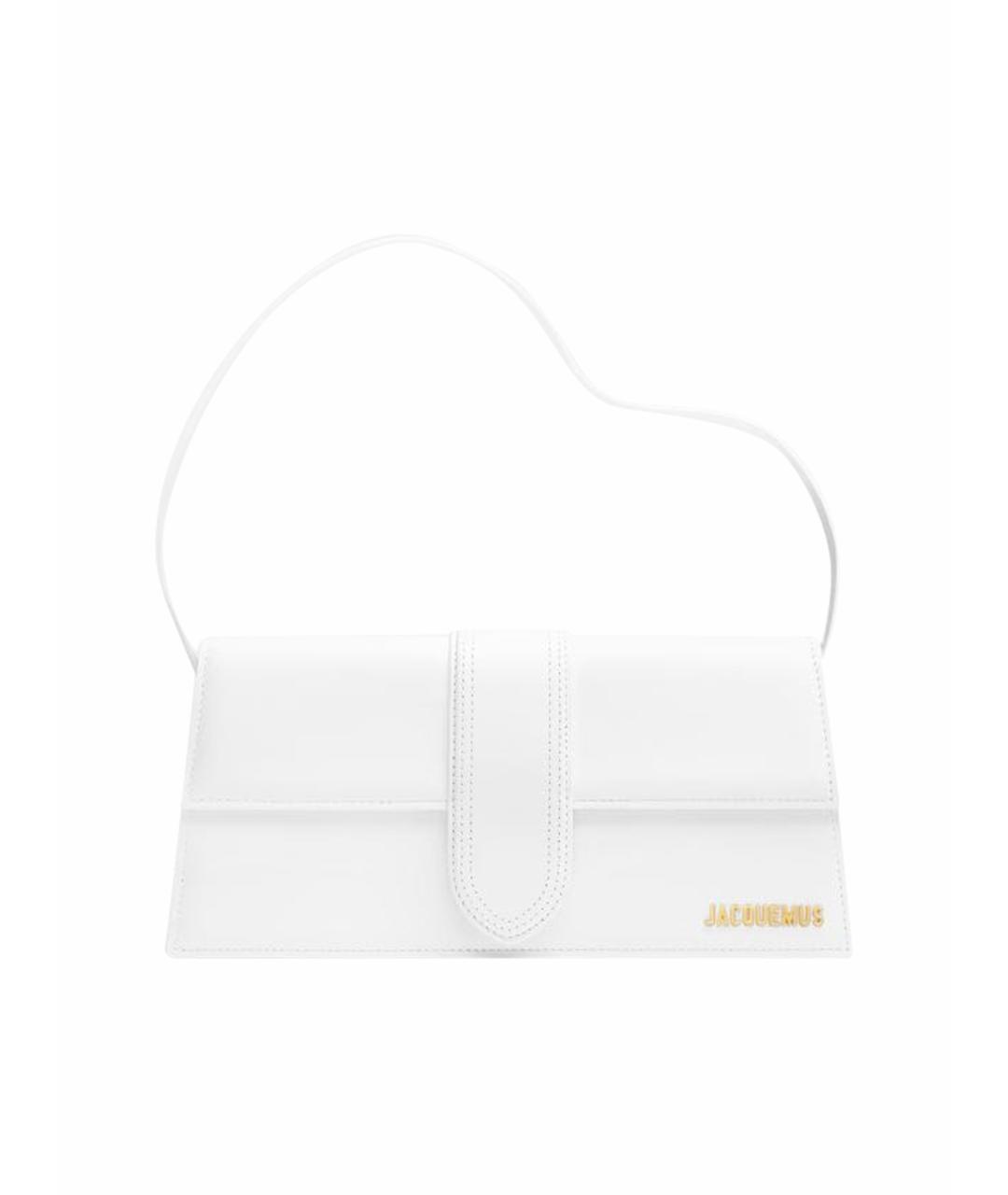 JACQUEMUS Белая кожаная сумка с короткими ручками, фото 1