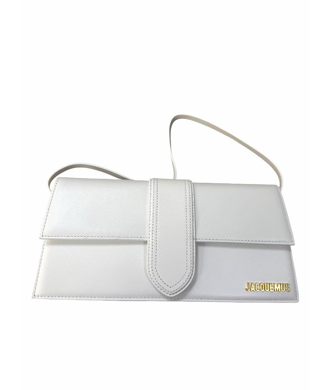 JACQUEMUS Белая кожаная сумка с короткими ручками, фото 8