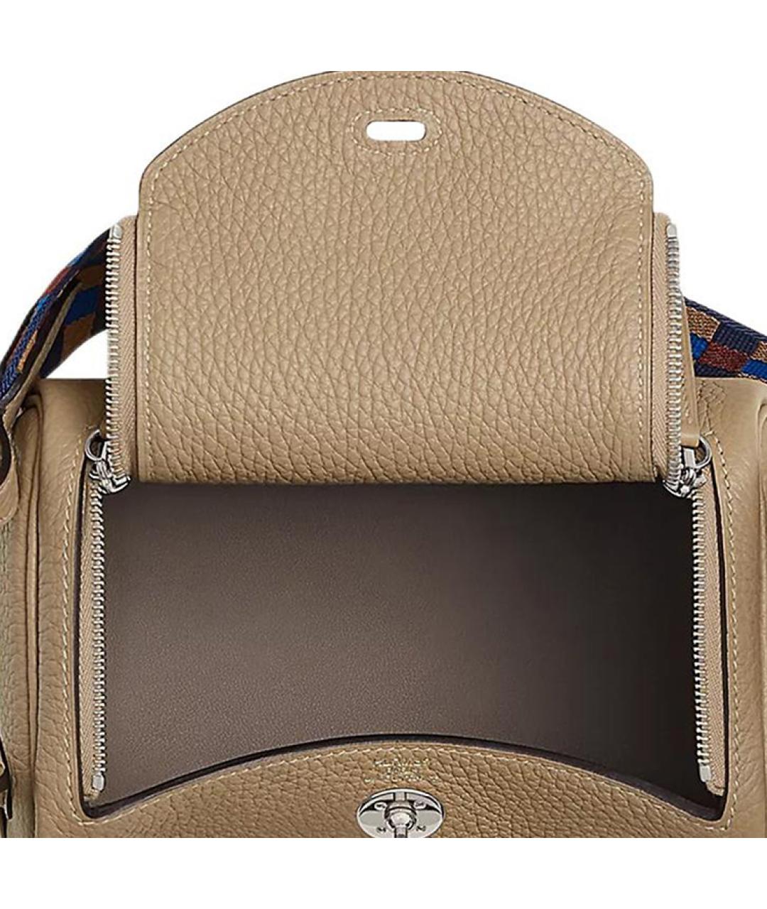 HERMES Коричневая кожаная сумка через плечо, фото 5