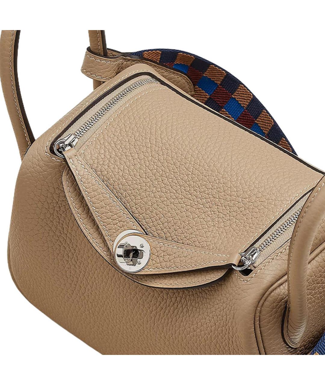 HERMES Коричневая кожаная сумка через плечо, фото 4