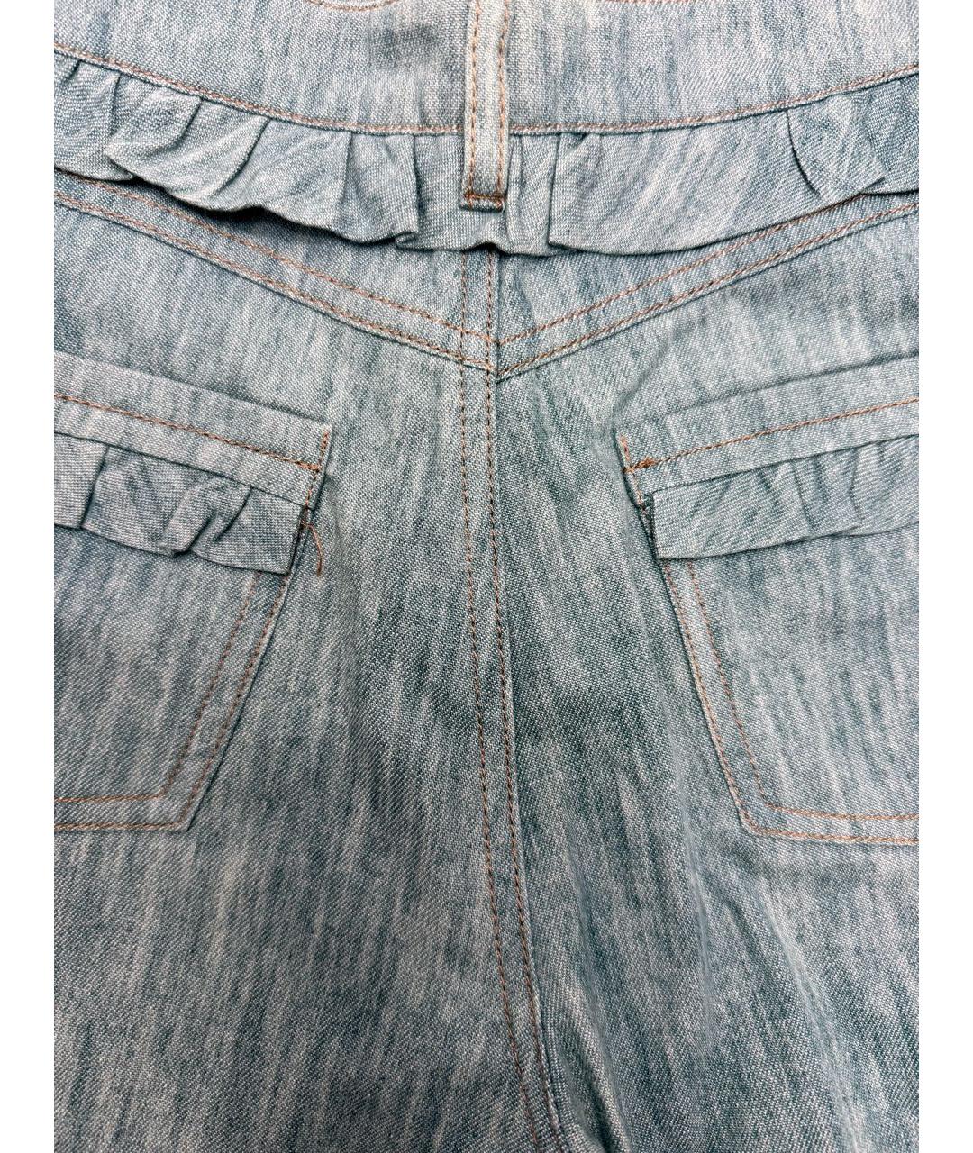 MIU MIU Голубые хлопковые шорты, фото 4