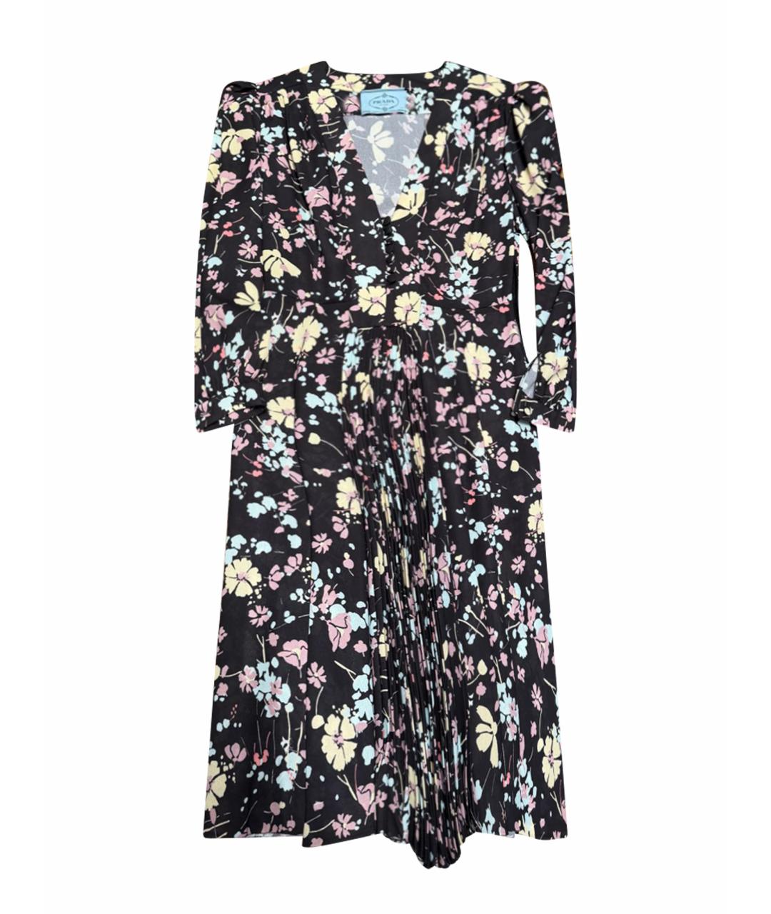 PRADA Черное полиэстеровое повседневное платье, фото 1