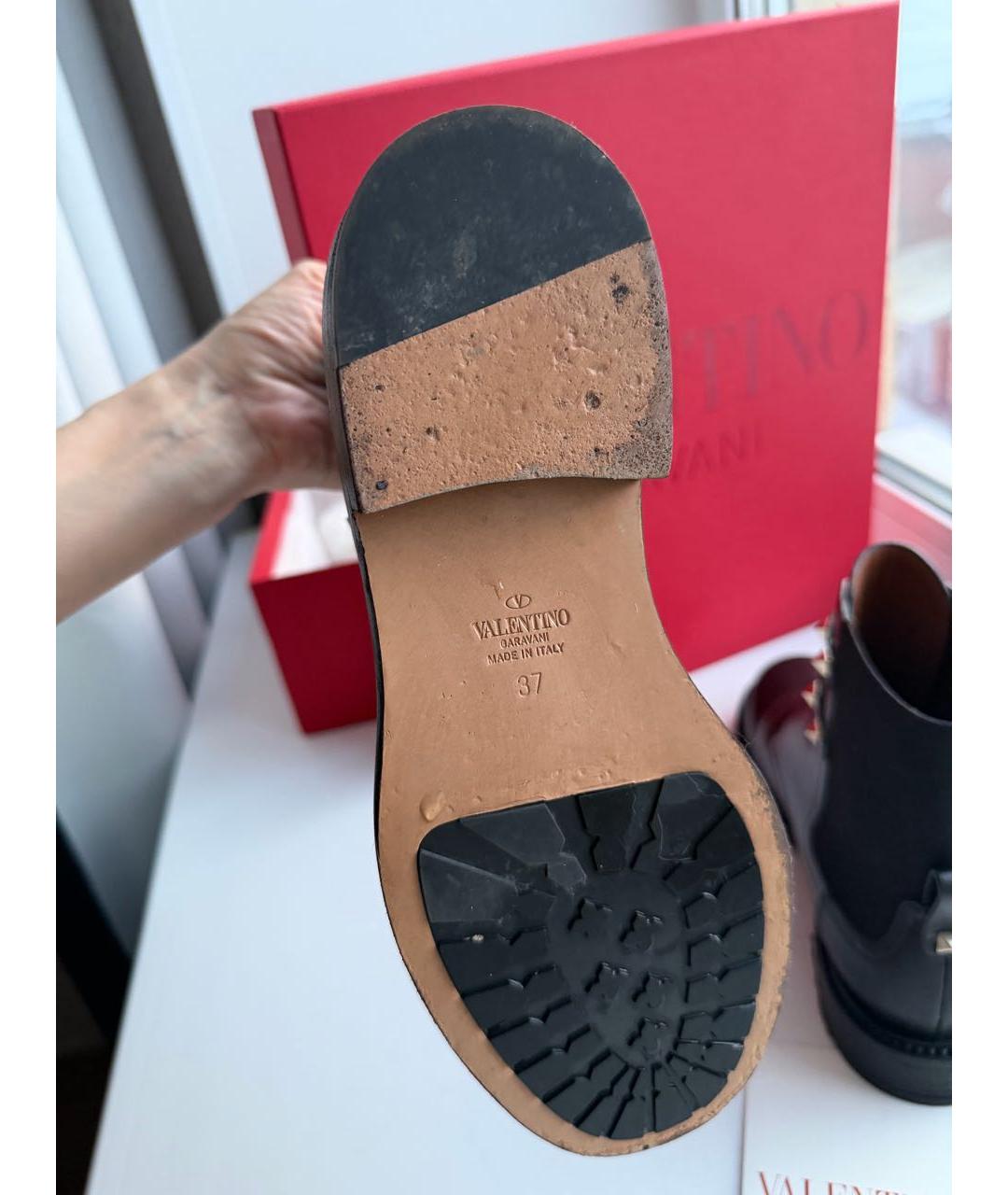 VALENTINO Черные кожаные ботинки, фото 4