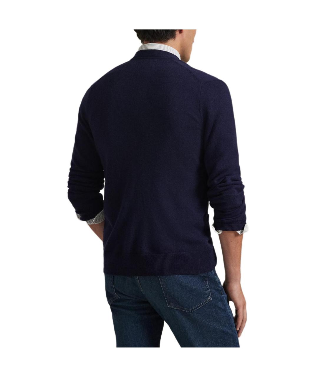 POLO RALPH LAUREN Темно-синий шерстяной кардиган, фото 4